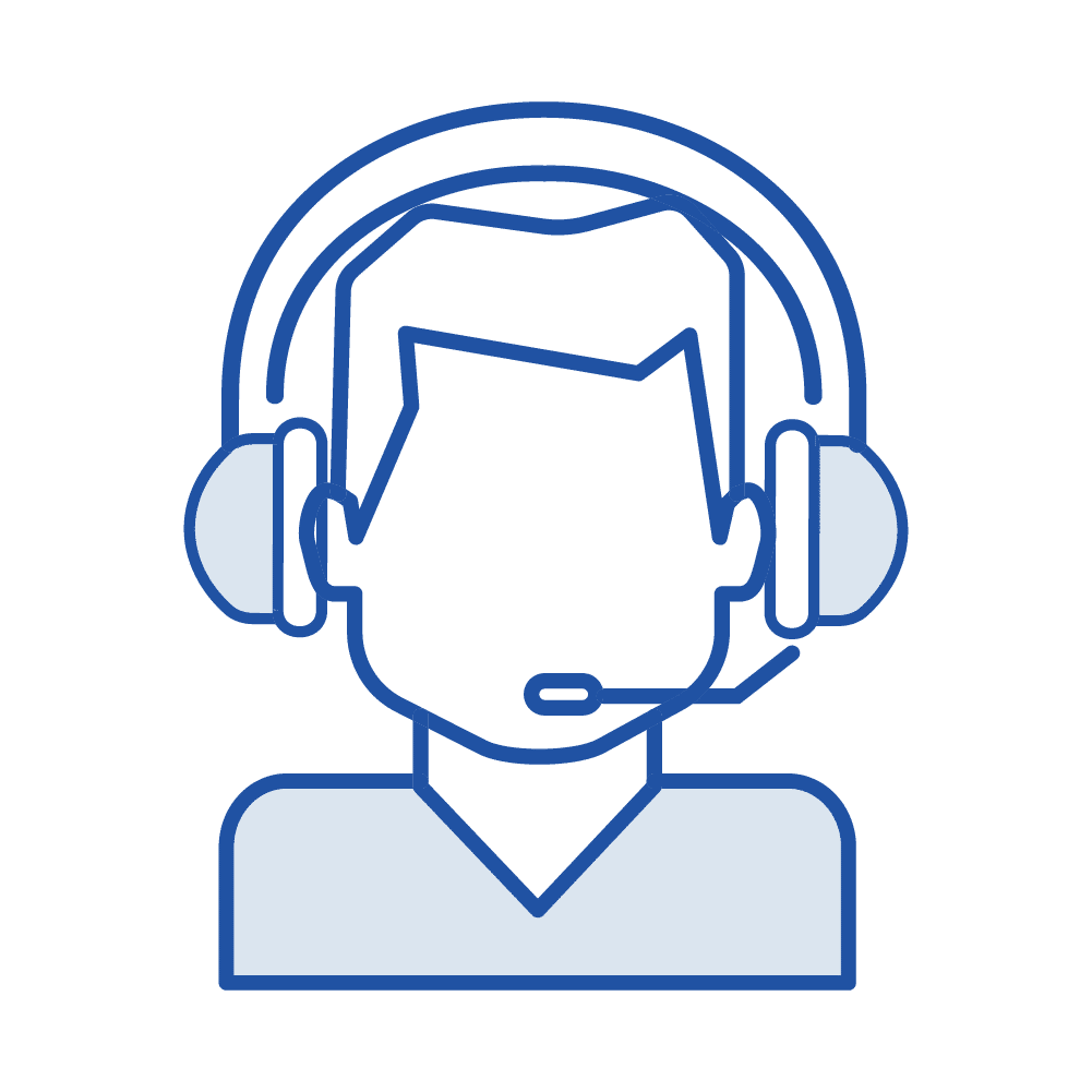 Drawing of a person wearing a headset